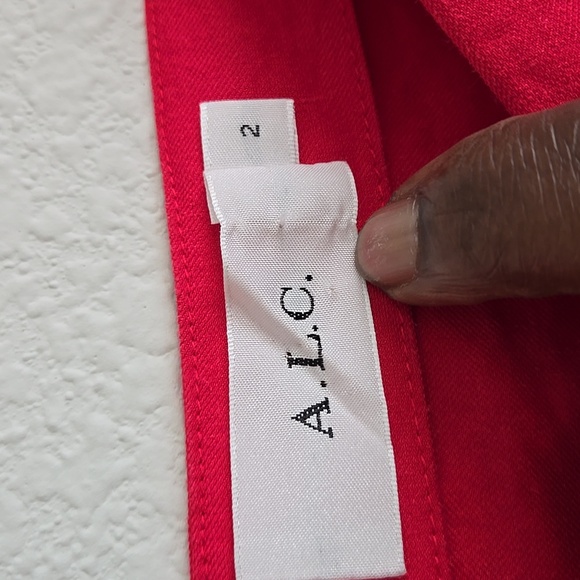 A.L.C. Red Ramie Mini Dress - Picture 5 of 8